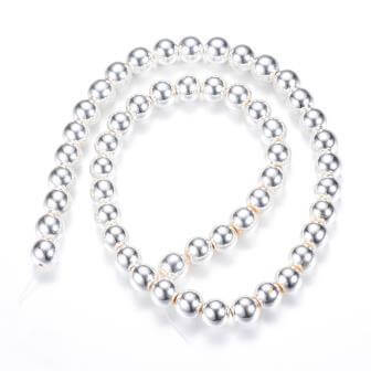 Buy Hematite (Reconstituted) beads Silver plated 2mm - 1 strand - 200 beads (Sold per strand)
