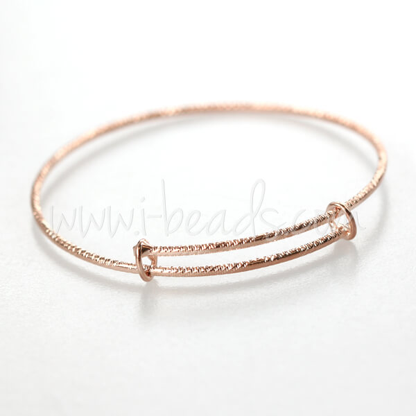 Twisted bangle brass rose gold plated 70x2mm (1)