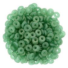 Buy O beads 1x3.8mm Sueded Gold Atlantis Green heishi (5g)