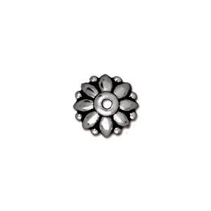 dharma bead cap silver plated 10mm (1)