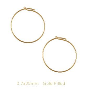 Beading hoop Gold FILLED 14K - 0.7x 25mm (2)