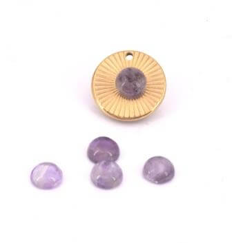 Round cabochon Amethyst 6mm (2)