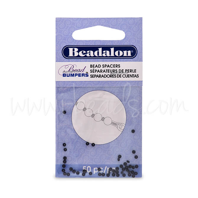 50 Beads bumper oval black 2mm (1)