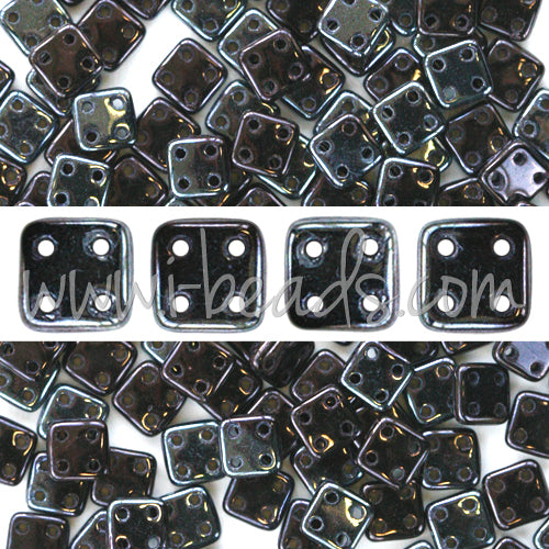 Buy 4 holes CzechMates QuadraTile 6mm Luster Metallic Amethyst (10g)