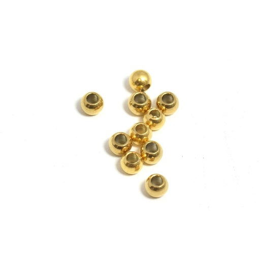 Buy Stainless Steel round Beads, GOLD - 3x2mm hole 1,2mm (25)