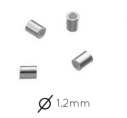 Sterling silver crimp bead 1.5x2mm-int diam : 1.2mm (20)