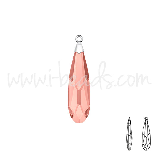 Buy Swarovski 6533 raindrop pendant blush rose rhodium 17.5mm (1)