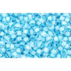 cc976 - Toho beads 11/0 crystal/ neon ice blue lined (10g)