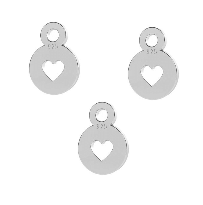 Sterling silver 925 quality tag medal heart charm 5mm (2)