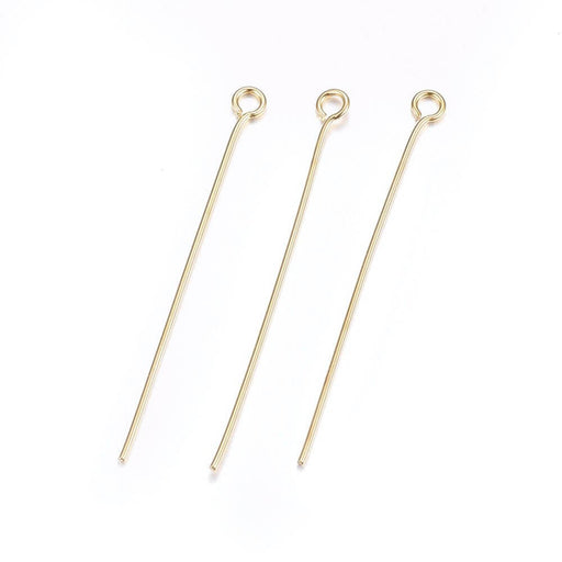 Buy Stainless Steel eyePins, gold-40mmx0.6 (10)