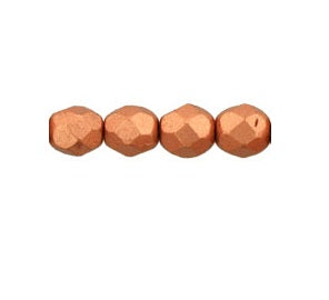 Buy Czech fire-polished beads matte METALLIC COPPER 3mm (30)