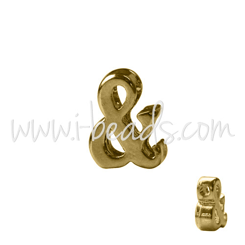 Letter bead & gold plated 7x6mm (1)