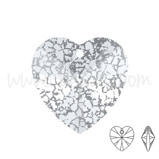 Swarovski 6228 heart pendant crystal silver patina effect 10mm (1)