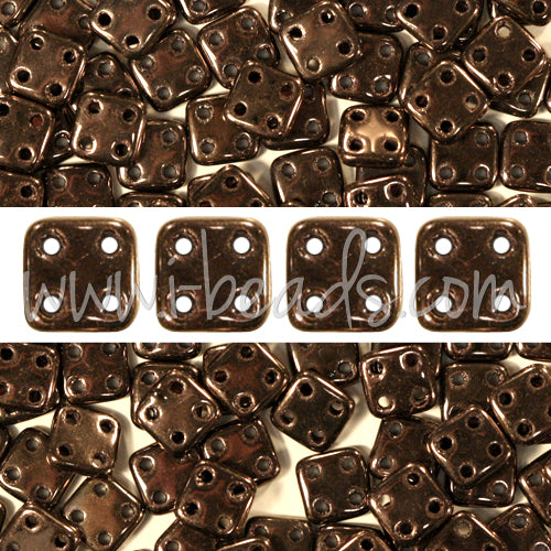 Buy 4 holes CzechMates QuadraTile 6mm Dark Bronze (10g)