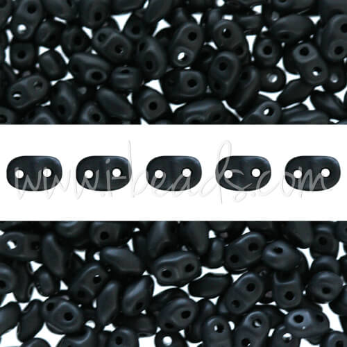 MiniDuo beads 2.5x4mm matte jet (10g)