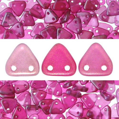 Buy 2 holes CzechMates triangle halo madder rose 6mm (10g)