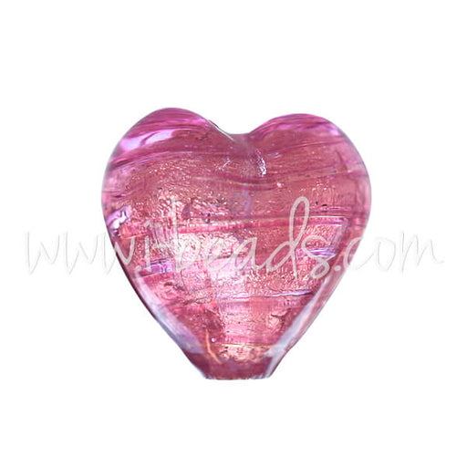 Buy Murano bead heart ruby and gold 10mm (1)