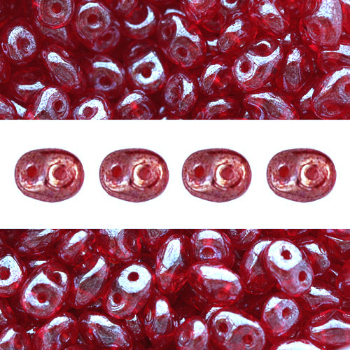 Super Duo beads 2.5x5mm luster ruby (10g)