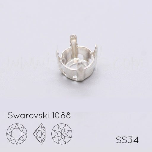 Sew on setting for Swarovski 1088 SS34 silver plated (4)
