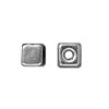 Cube bead metal silver plated 4.5mm (4)