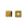 Cube bead metal gold plated 4.5mm (4)