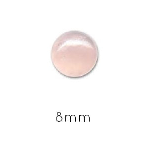 Round cabochon QUARTZ rose 8mm (1)