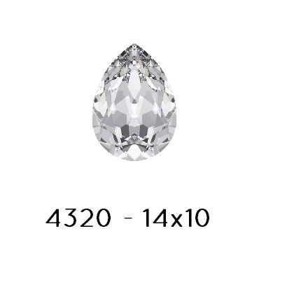 Swarovski 4320 Fancy Stone PEAR - Crystal Foiled 14x10mm (1)