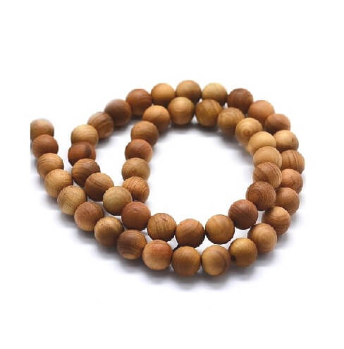 Buy wooden beads, mat round, 6mm, hole: 1mm, approx 66 pcs (1 strand)