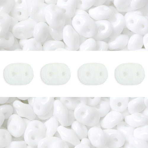 Super Duo beads 2.5x5mm Opaque White (10g)