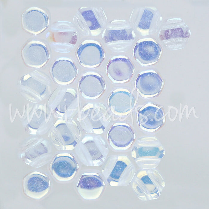 Honeycomb beads 6mm crystal ab (30)