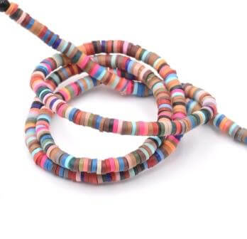 Buy Heishi beads strand 3.5mm DARK MIXED Color polymer clay 40cm (1)