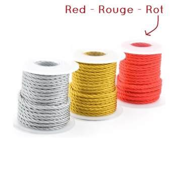 Buy twisted 3-Strands Cord Nylon 3mm RED (Sold by 1m)