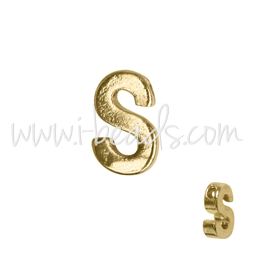 Buy Letter bead S gold plated 7x6mm (1)