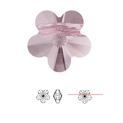 5744 Swarovski mini flower bead crystal Light Rose - 6mm (2)