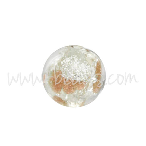 Murano bead round gold and silver 6mm (1)