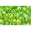 cc164 - toho beads 6/0 transparent rainbow lime green (10g)
