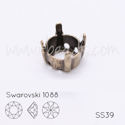 Sew on setting for Swarovski 1088 SS39 brass (3)