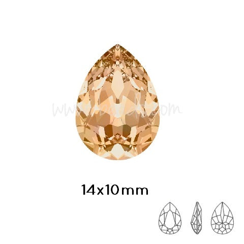 Buy Swarovski 4320 Fancy Stone PEAR - Crystal Golden Shadow-14x10mm (1)