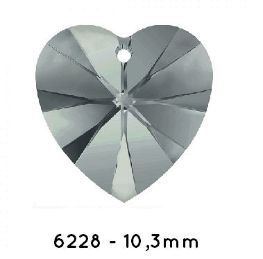 Buy Swarovski 6228 Xilion Heart Pendant Black Diamond 10,3x10 mm (1)
