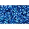 cc932 - Toho triangle beads 3mm aqua/capri lined (10g)