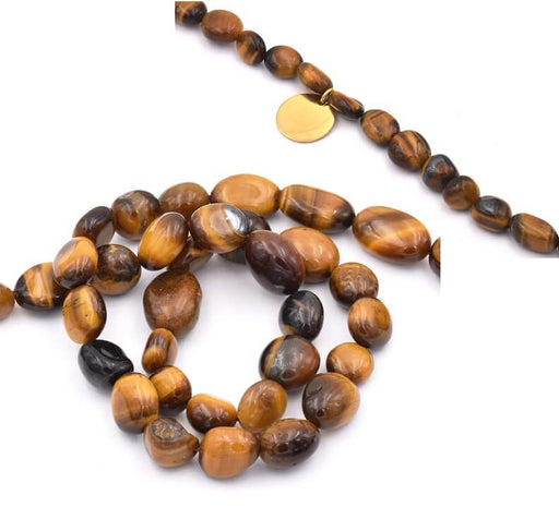 Buy Nuggets beads tiger Eye Beads app 8-10mm, hole 0.8mm (1 strand)