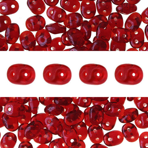 Super Duo beads 2.5x5mm siam ruby (10g)