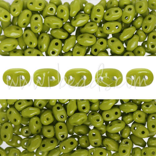 MiniDuo beads 2.5x4mm opaque olivine (10g)