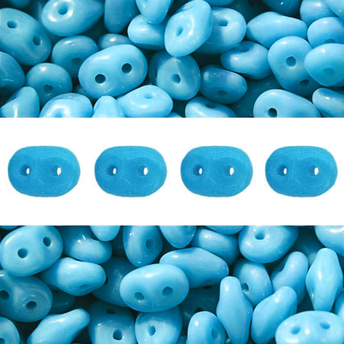 Super Duo beads 2.5x5mm Blue Turquoise (10g)