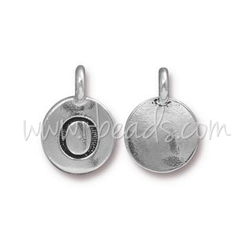 Buy Letter charm O antique silver plated 11mm (1)