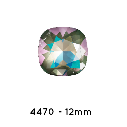 Swarovski 4470 Cushion Square Crystal Army Green Delite-12mm (1)