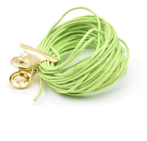 Waxed cotton cord yellow green 1mm, 5m (1)