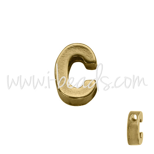 Letter bead C gold plated 7x6mm (1)
