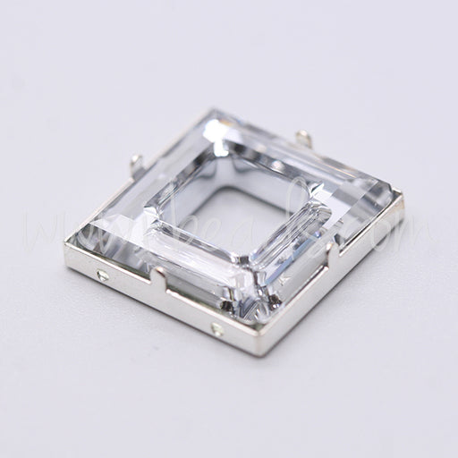Sew on setting for Swarovski 4439 cosmic square 20mm silver plated (1)