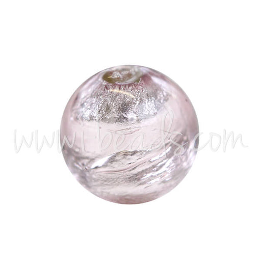 Buy Murano bead round amethyst and silver 8mm (1)